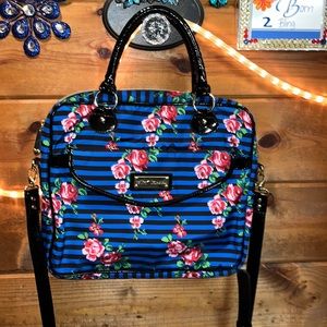 BETSY JOHNSON SATCHEL BAG TRAVEL PURSE SHOULDER STRAP ADJ LARGE TOTE